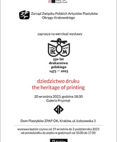 Zaproszenie na wernisaż wystawy 550 lat drukarstwa polskiego